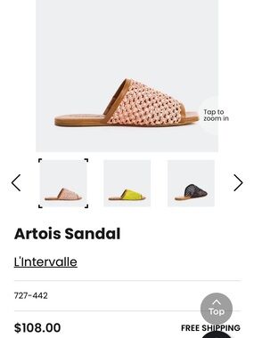 L'Intervalle Artois Sandal - Pink Woven Slide 38